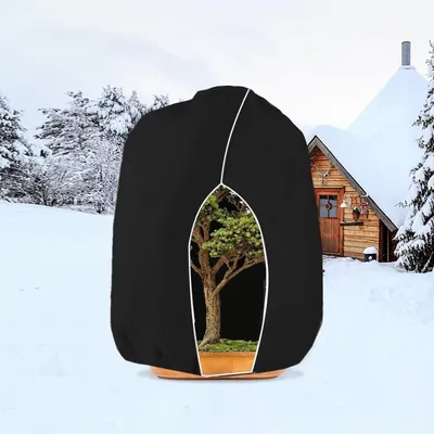 Produktbild von Winterschutz für Pflanzen, Kübelpflanzensack Schutzhülle 190x220cm, Atmungsaktiv, Reißfest, Schwarz