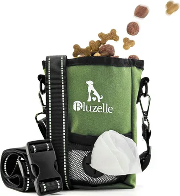 Produktbild von SnackKeeper 2-in-1 - Leckerlibeutel für Hundetraining 650ml - mit Magnetverschluss & Hundekotbeutelspender -  Oliv Grün