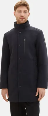 Produktbild von TOM TAILOR WOOL COAT 2 IN 1 Herren Wollmantel, Größe:XXL, Farbe:Navy Blue Structure 24258