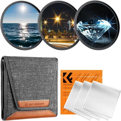 Zdjęcie produktu dla Zestaw Filtrów 3w1 Filtr Filtry Gwiazdkowe STAR Gwiazdka x4 x6 x8 K&F 55mm / SKU:2129V1