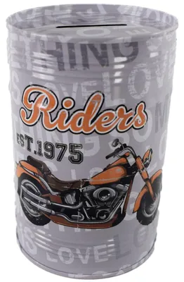 Produktbild von Metall-Spardose für Reisen ohne Öffnung im Roadtrip Design ca. 12,5 cm