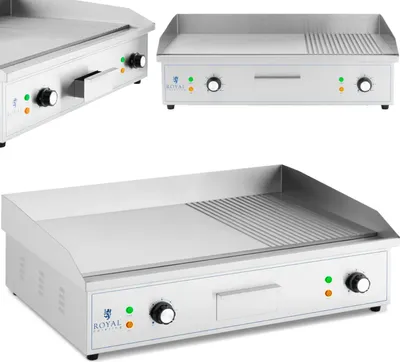 Zdjęcie produktu dla Grill Elektryczny Płyta Grillowa Gładka Ryflowana 727 X 420 Mm 4400 W