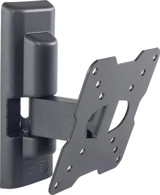 A black TV wall mount bracket is shown against a white background.