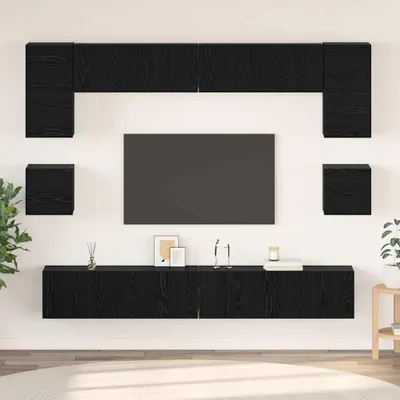 Produktbild von Maison Exclusive - TV-Schrankset 8 pcs Schwarz Eichen-Optik Holzwerkstoff
