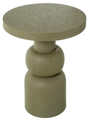 Produktbild von DRW Runder Beistelltisch aus Metall, matt, Grün, Ø 40 x 53 cm