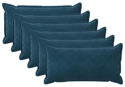 Produktbild von vidaXL Kissenbezug 6 pcs HOUTEN Blau 40 x 70 cm Samt