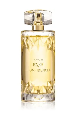 A bottle of Avon Eve Confidence Eau de Parfum for women.