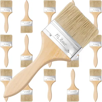 Produktbild von Flachpinsel Set, 16-teilig, 75 mm, mit Holzgriff, für Malerarbeiten