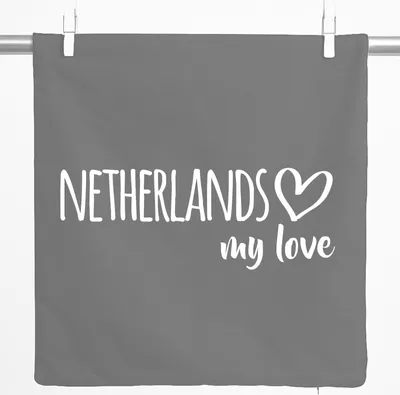 Produktbild von Huuraa Kissenbezug Netherlands my love 40x40cm Steel Grey Baumwolle Dekokissenbezug Geschenkidee