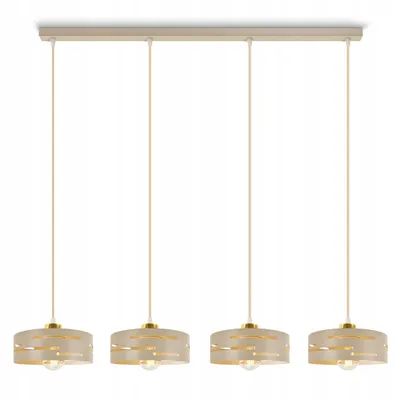 Produktbild von LUXOLAR Pendelleuchte 4-flammig 94cm Beige Gold E27 Loft höhenverstellbar