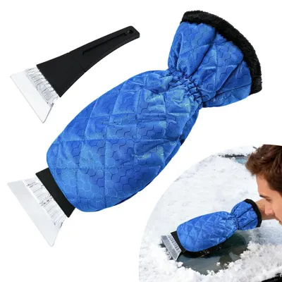 Produktbild von Eiskratzer mit Handschuh Blau Wasserdicht Warm für Autowindschutzscheiben