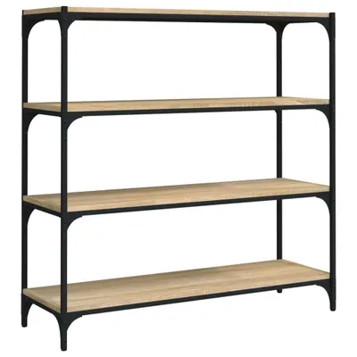Produktbild von vidaXL Bücherregal Sonoma-Eiche 100x33x100 cm Holzwerkstoff und Stahl