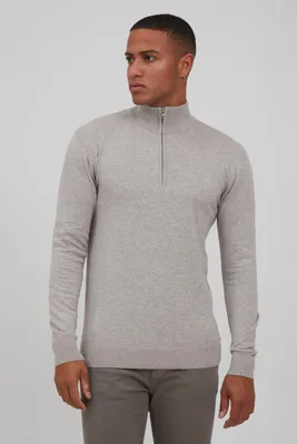 Produktbild von INDICODE IDBaddon Herren Strickpullover Troyer Feinstrick Pullover mit Stehkragen