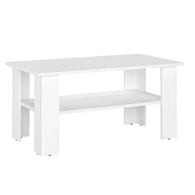 Produktbild von KOMTO Couchtisch Vienna Wohnzimmertisch Modern Couchtisch Holz Tisch Wohnzimmer Coffee Table Beistelltisch Sofatisch Kaffeetisch 90x50x43 cm Weiß