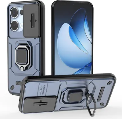 Produktbild von OPPO Reno13 5G Hülle - Coverup Ring Ständer Back Cover mit Kamera Schutz - Blau