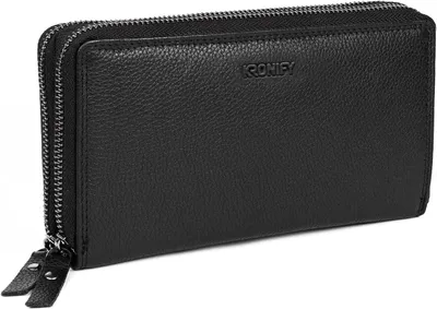 Produktbild von Leder Geldbörse Damen XXL | Echtes Leder Portemonnaie Groß mit Doppeltem Reißverschluss, 29 Kartenfächer, Münzfach,RFID & NFC Schutz,Frauen Geldbeutel