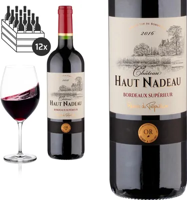 Produktbild von 12er Karton 2016 Bordeaux Supérieur von Château Haut Nadeau - Rotwein