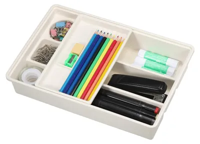 Schubladen-Organizer mit Schublade, Kunststoff, Weiß, 24,5x31,4 cm
