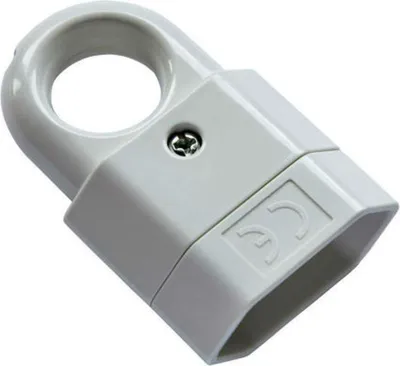 Zdjęcie produktu dla Elgotech Gniazdo Wtyczkowe Płaskie GP2C Białe z Uchem 2,5A/250V 1szt