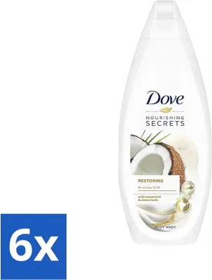 Produktbild von Dove Nourishing Secrets Duschgel – Kokosöl & Mandelmilch – Sulfatfrei – 250 ml - Vorteilspack - 6 Stücke