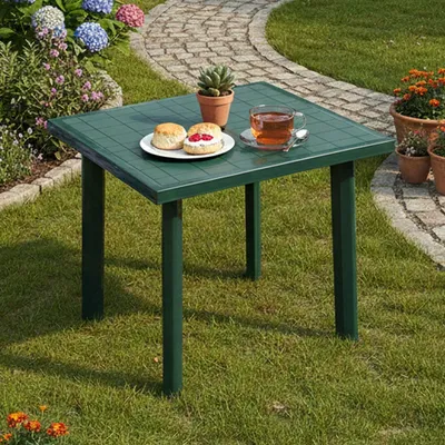 Immagine prodotto di Tessner - Tavolo da Esterno, 80x75x72h cm Verde, 4 Posti  Italy