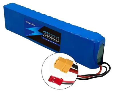 Image de Batterie lithium-ion, capacité de 100 Ah, tension de 36 V, connecteurs XT60-JST, modèle 36V-e