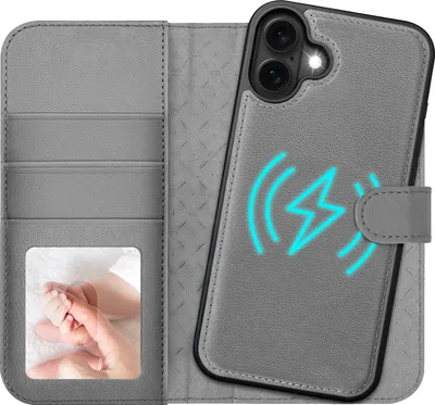 Obrázek produktu pro magnetické peněženkové pouzdro 2v1 na mobilní telefon iPhone 17 kryt RFID ochrana, odnímatelný magnetický kryt, kompatibilní s MagSafe, nárazuvzdorné pouzdro s okénkem na fotografii