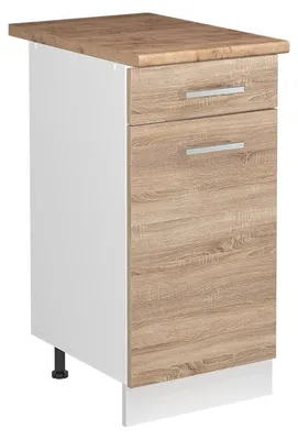 Produktbild von Spülenunterschrank Vicco R-Line Sonoma/Weiß 40 cm Arbeitsplatte Goldkraft Eiche, Model 72897