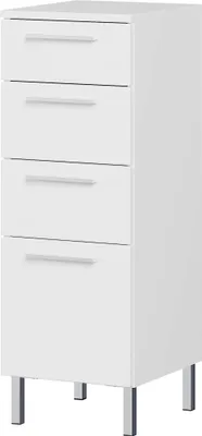 Untertschrank mit 4 Schubladen, 30x86x35 cm, weiß, MDF, selbstschließend