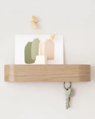 Produktbild von Einfaches Holzschubfach - Modernes Einbauelement - Eichenholz und Weiß