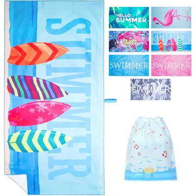 Productafbeelding van Strandhanddoek van microvezel, zandafstotend, 180 x 90 cm, geschikt voor strand en zwembad