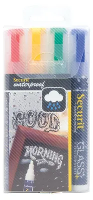 Productafbeelding van Securit krijtmarker, WATERDICHT, MEDIUM, etui met 4 stuks