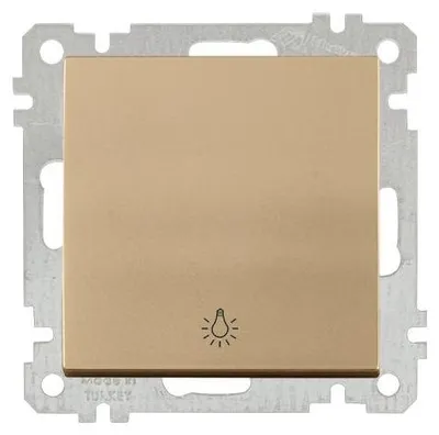 Produktbild von Taster mit Lampensymbol Gold Optik – Unterputz IP20 für Innen – CANDELA