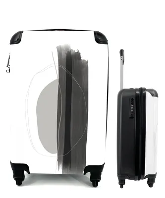 Produktbild von MuchoWow® Koffer Handgepäck Trolley Rollkoffer Kleine Reisekoffer mit 4 Rollen - Abstrakt - Malerei - Minimalismus - Cabin Size < 55x40x23 cm & 55x40x20 cm - Fotokoffer - Kabinenkoffer - Boardgepäck - Reise-Box - Reisekoffer - Reisegepäck - Koffer mit Bild - Trolley für Kinder