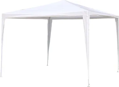Produktbild von Pavillon Metall 3x3x2,4m weiß PE Gartenpavillon Festzelt Zelt Pavilion