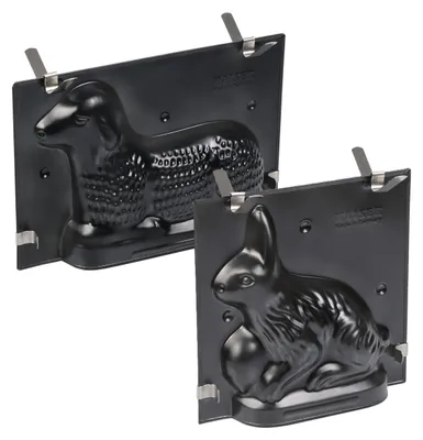 Produktbild von ORIGINAL KAISER 2-tlg. Backformen Set Lamm & Hase | 3D Kuchenform für Ostern | 700 ml & 500 ml | Antihaftbeschichteter Stahl | auslaufsicher & hitzebeständig bis 230°C