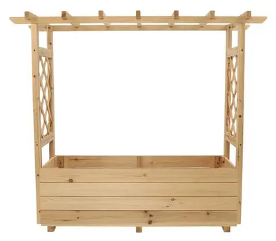 Produktbild von Pflanzkasten aus Kiefernholz, ca. 98 x 34 x 104 cm - Natur