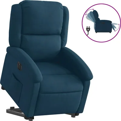 Image de vidaXL Fauteuil relax releveur électrique bleu velours