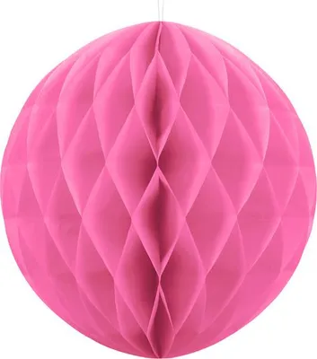 Image de Boule en nid d'abeille rose 40 cm