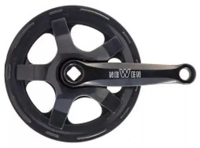 Produktbild von Kurbelgarnitur Stahl 140 mm schwarz 40 Zähne mit Kettenschutz