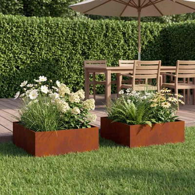 Produktbild von Maison Exclusive - Garten-Pflanzgefäß 2 stk. Rostoptik 60 x 60 x 20 cm