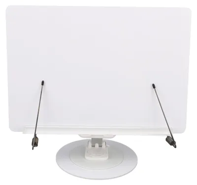 Produktbild von Buchleseständer, faltbar, 360 Grad drehbar, Acryl-Buchständer mit Seitenklemmen