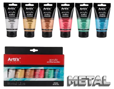 Obrázok produktu pre Artix PP188 METALIC sada akrylových farieb 6x 75 ml