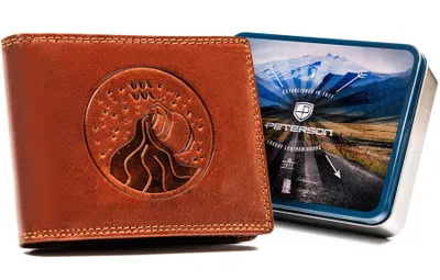 Obrázek produktu pro Peterson Pánská kožená peněženka s RFID světle hnědá 12x9,5 cm