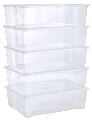 Aufbewahrungsboxen 5x25L transparent stapelbar mit Deckel