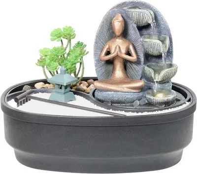 Image de Panneau lumineux LED - Étanche - Détente - Éléments de jardin zen - 27,5 x 19 x 21 cm - Éclairage d'extérieur