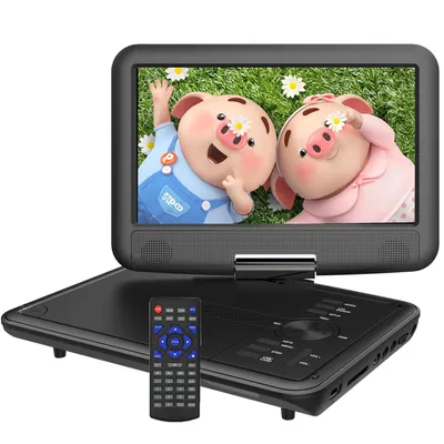 Obrázek produktu pro 11,5" přenosný DVD přehrávač s 9,5" otočnou HD obrazovkou ideální do auta Funkce přehrávání z paměti a výdrž baterie 4-6 hodin Bez podpory Blu-ray