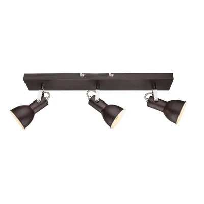 Produktbild von Globo Lighting Strahler Metall braun, weiß, LxBxH: 515x125x140mm, AL: 140mm, exkl. 3x E14 40W 230V