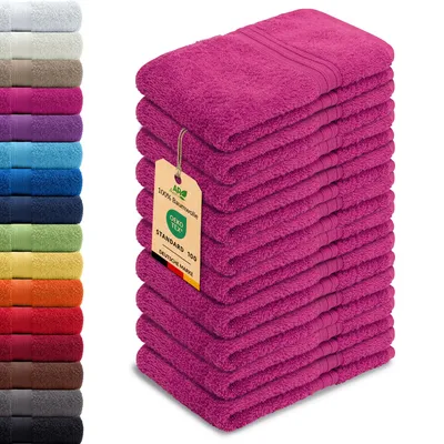 Produktbild von 10er-Set ARIZONA Handtuch-Serie von AR Line – 100% Baumwolle, 500 g/m², 10er-Set Gästetücher 30x50 cm, Pink