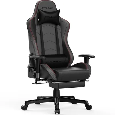 Produktbild von GTPLAYER Herní židle s podnožkami Bluetooth reproduktor Hudební židle Ergonomická počítačová židle Stolní židle Gamer Chair černá